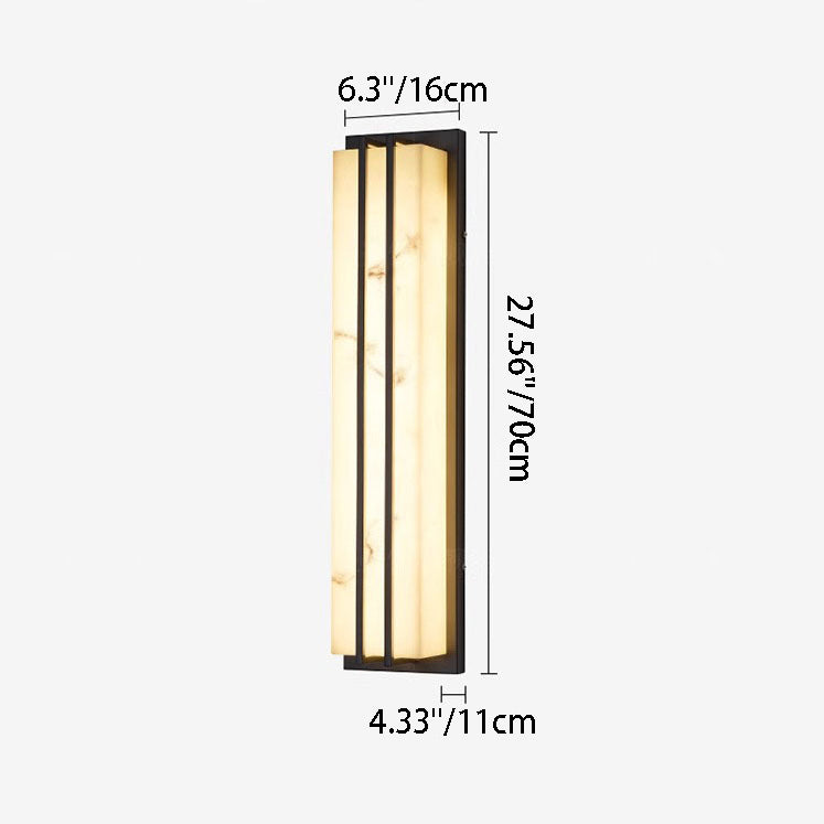 Modern Minimalist Waterproof Rectangle Long Stainless Steel Resin LED Outdoor Wall Sconce Lamp For Outdoor Patio Cuvalon