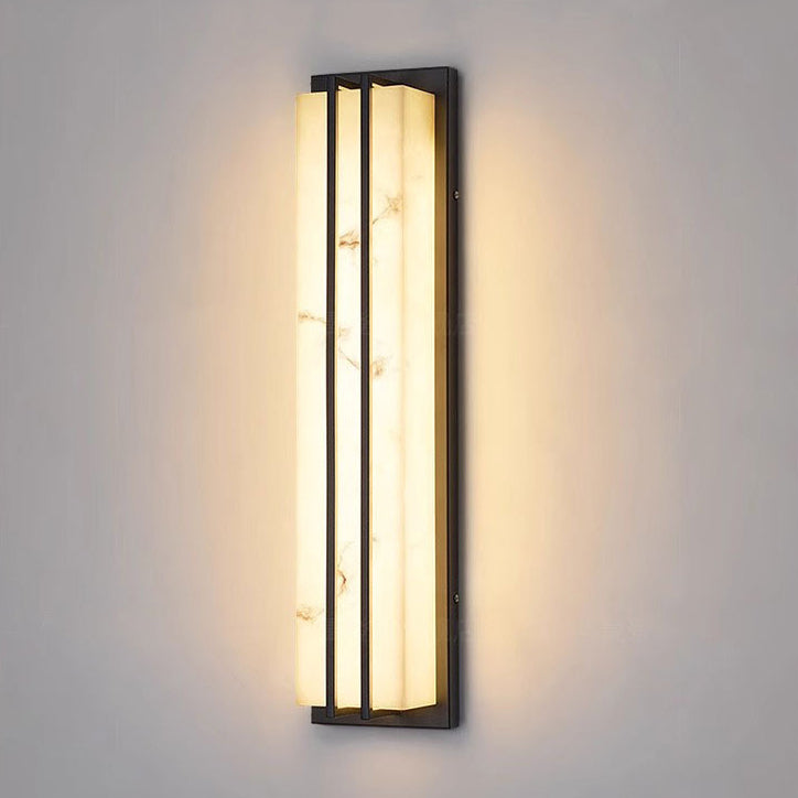 Modern Minimalist Waterproof Rectangle Long Stainless Steel Resin LED Outdoor Wall Sconce Lamp For Outdoor Patio Cuvalon