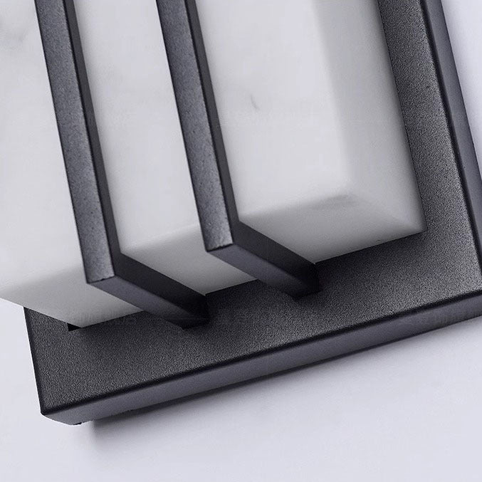 Modern Minimalist Waterproof Rectangle Long Stainless Steel Resin LED Outdoor Wall Sconce Lamp For Outdoor Patio Cuvalon