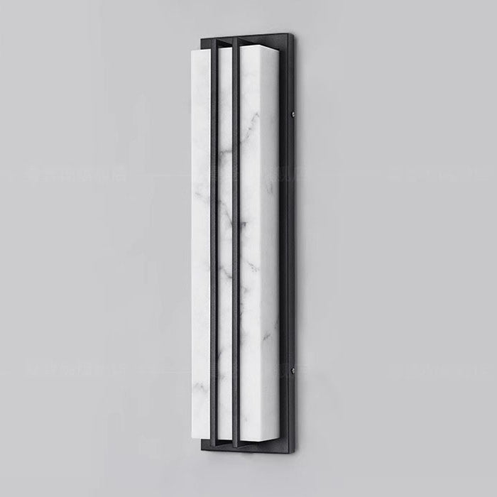 Modern Minimalist Waterproof Rectangle Long Stainless Steel Resin LED Outdoor Wall Sconce Lamp For Outdoor Patio Cuvalon