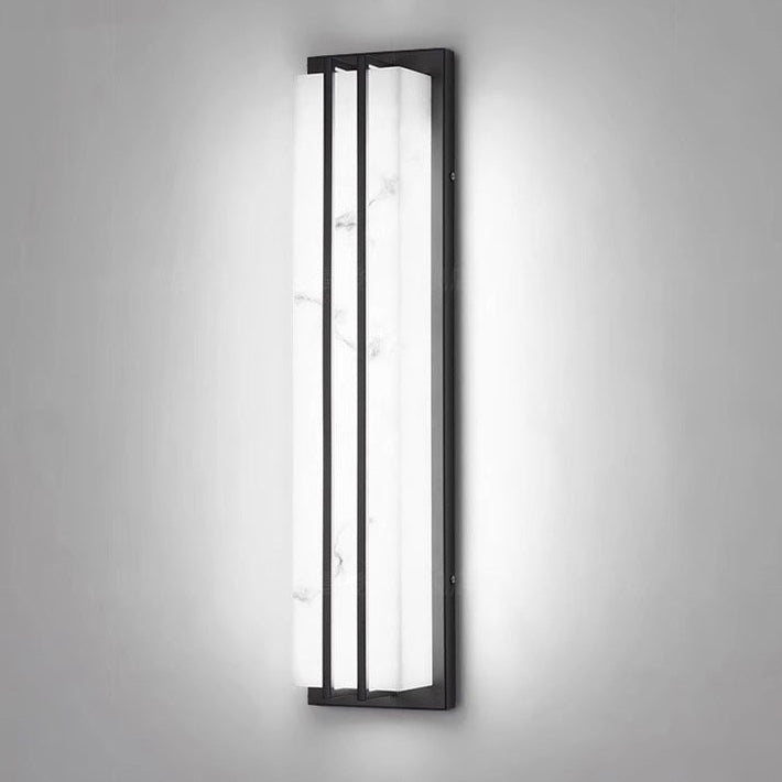 Modern Minimalist Waterproof Rectangle Long Stainless Steel Resin LED Outdoor Wall Sconce Lamp For Outdoor Patio Cuvalon