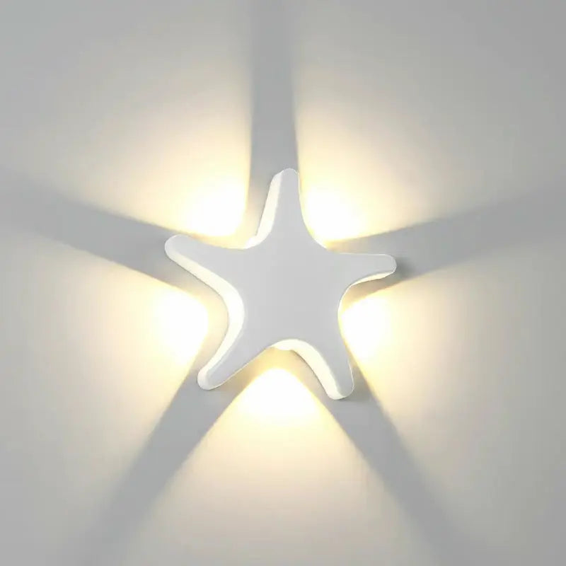 Contemporary Creative Waterproof Starfish Die-Cast Aluminum Acrylic LED Outdoor Wall Sconce Lamp For Outdoor Patio Cuvalon