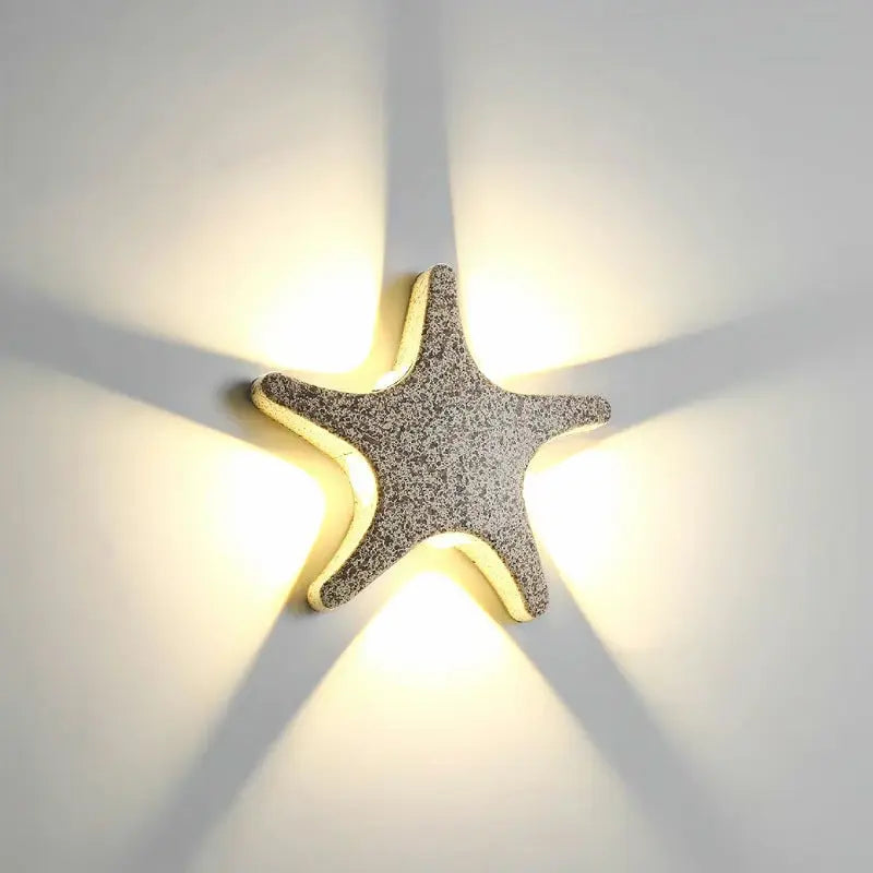 Contemporary Creative Waterproof Starfish Die-Cast Aluminum Acrylic LED Outdoor Wall Sconce Lamp For Outdoor Patio Cuvalon