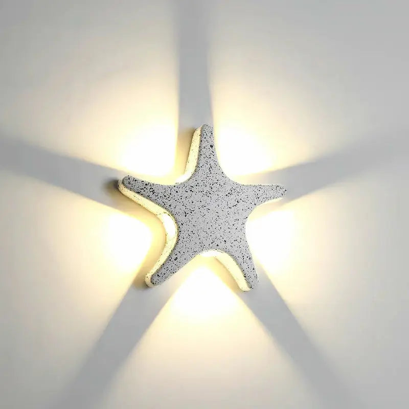 Contemporary Creative Waterproof Starfish Die-Cast Aluminum Acrylic LED Outdoor Wall Sconce Lamp For Outdoor Patio Cuvalon