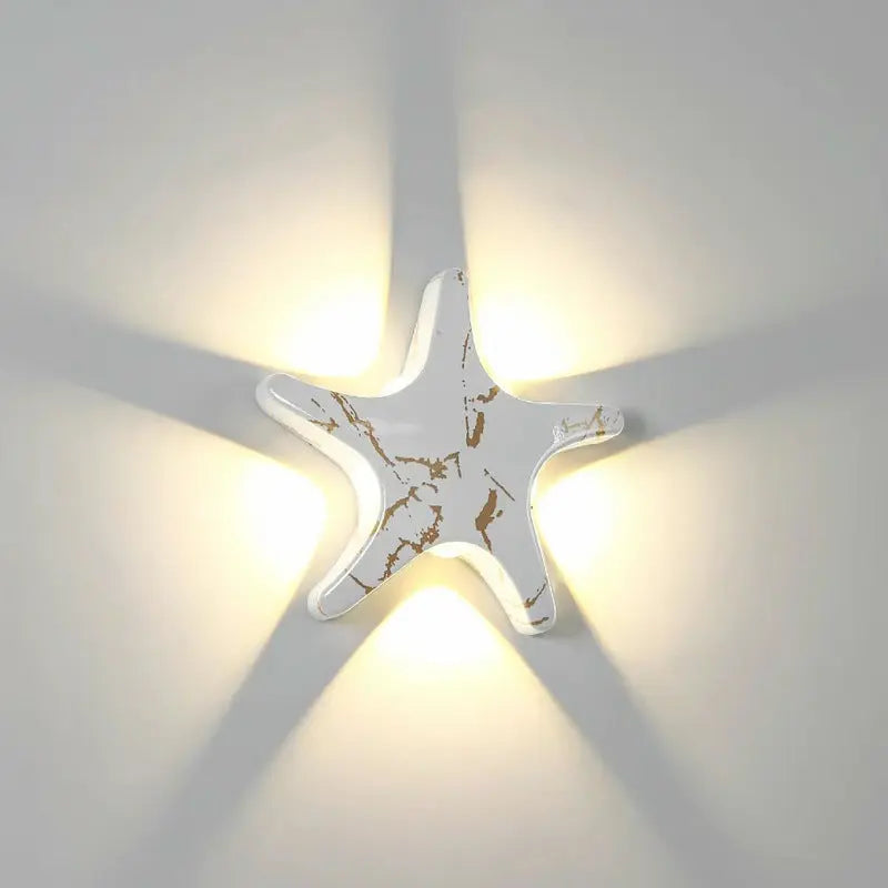 Contemporary Creative Waterproof Starfish Die-Cast Aluminum Acrylic LED Outdoor Wall Sconce Lamp For Outdoor Patio Cuvalon