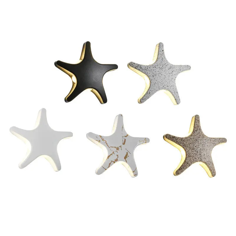 Contemporary Creative Waterproof Starfish Die-Cast Aluminum Acrylic LED Outdoor Wall Sconce Lamp For Outdoor Patio Cuvalon