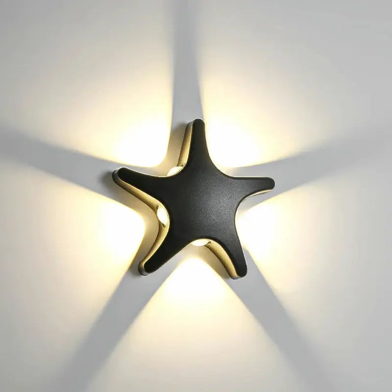 Contemporary Creative Waterproof Starfish Die-Cast Aluminum Acrylic LED Outdoor Wall Sconce Lamp For Outdoor Patio Cuvalon