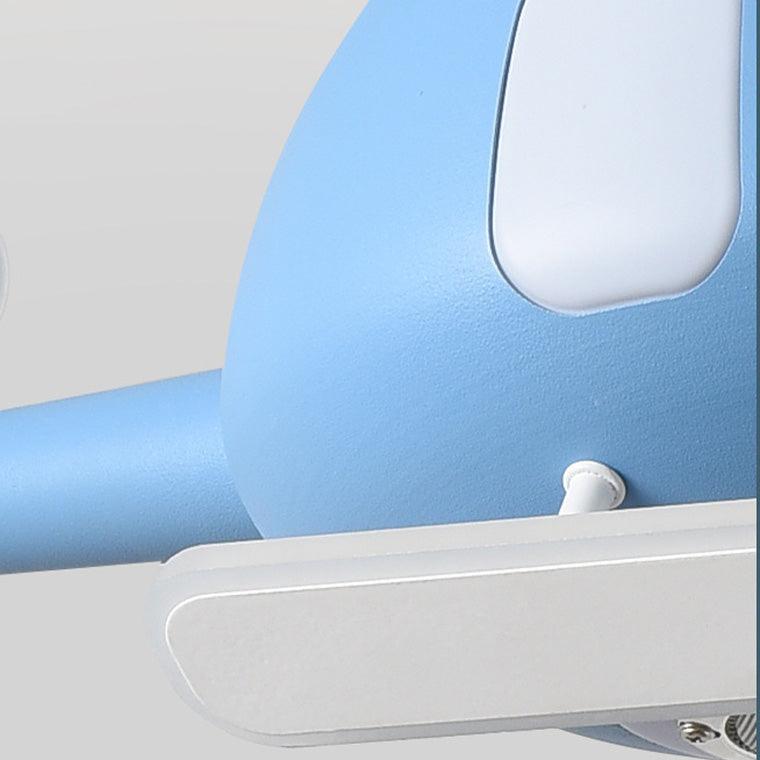 Contemporary Creative Cartoon Helicopter Iron Acrylic LED Kids Downrods Ceiling Fan Light For Bedroom Cuvalon