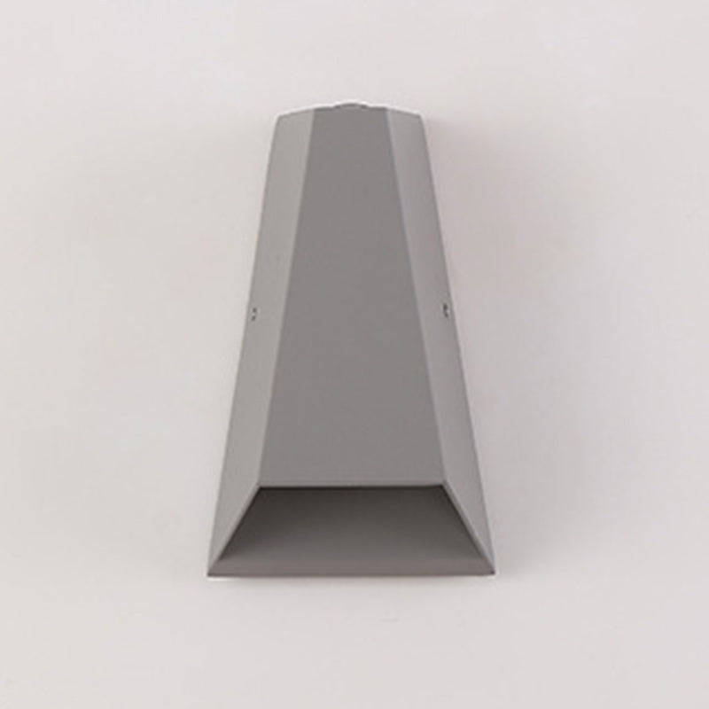 Modern Minimalist Aluminum Trapezoid Up And Down Illuminated LED Outdoor Wall Sconce Lamp For Garden Cuvalon