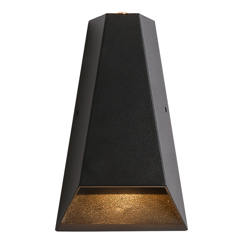 Modern Minimalist Aluminum Trapezoid Up And Down Illuminated LED Outdoor Wall Sconce Lamp For Garden Cuvalon