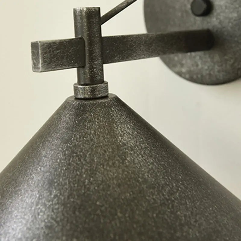 Contemporary Nordic Iron Geometric Cone 1-Light Outdoor Waterproof Wall Sconce Lamp For Garden Cuvalon