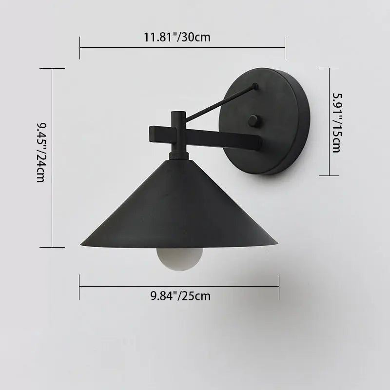 Contemporary Nordic Iron Geometric Cone 1-Light Outdoor Waterproof Wall Sconce Lamp For Garden Cuvalon