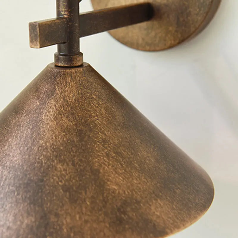 Contemporary Nordic Iron Geometric Cone 1-Light Outdoor Waterproof Wall Sconce Lamp For Garden Cuvalon
