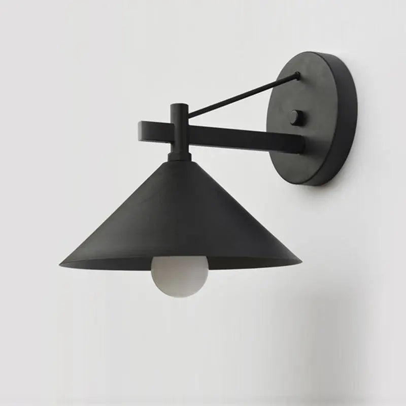Contemporary Nordic Iron Geometric Cone 1-Light Outdoor Waterproof Wall Sconce Lamp For Garden Cuvalon