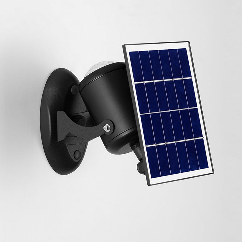 Contemporary Industrial Dynamic Rotating Aurora Aluminum LED Solar Wall Sconce Lamp Spotlight For Garden Cuvalon