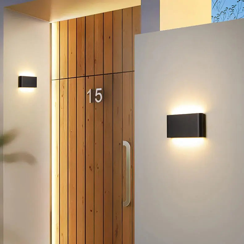 Modern Minimalist Waterproof Rectangle Aluminum LED Outdoor Wall Sconce Lamp For Outdoor Patio Cuvalon