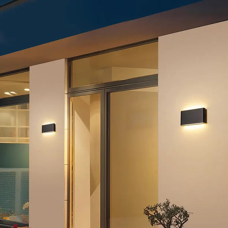 Modern Minimalist Waterproof Rectangle Aluminum LED Outdoor Wall Sconce Lamp For Outdoor Patio Cuvalon