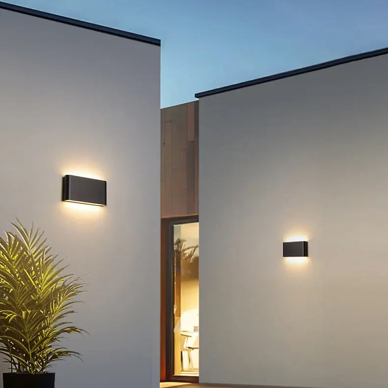 Modern Minimalist Waterproof Rectangle Aluminum LED Outdoor Wall Sconce Lamp For Outdoor Patio Cuvalon