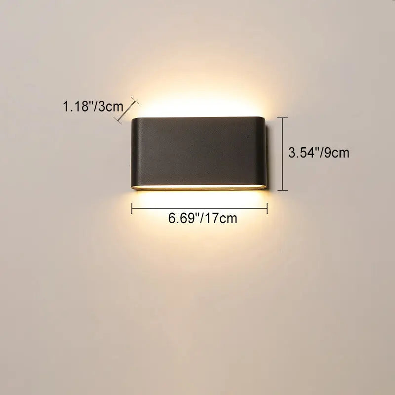 Modern Minimalist Waterproof Rectangle Aluminum LED Outdoor Wall Sconce Lamp For Outdoor Patio Cuvalon