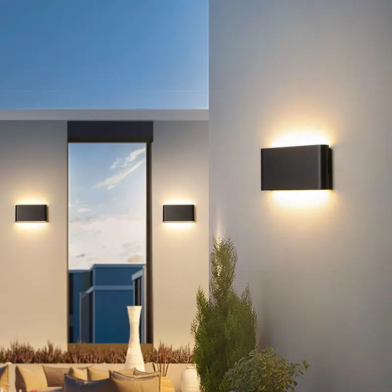 Modern Minimalist Waterproof Rectangle Aluminum LED Outdoor Wall Sconce Lamp For Outdoor Patio Cuvalon