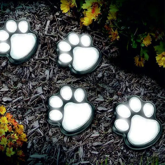 Contemporary Creative Animal Dog Paw Print LED Solar Outdoor Lawn Landscape Light For Garden Cuvalon