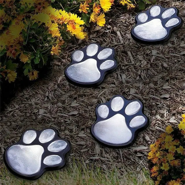 Contemporary Creative Animal Dog Paw Print LED Solar Outdoor Lawn Landscape Light For Garden Cuvalon