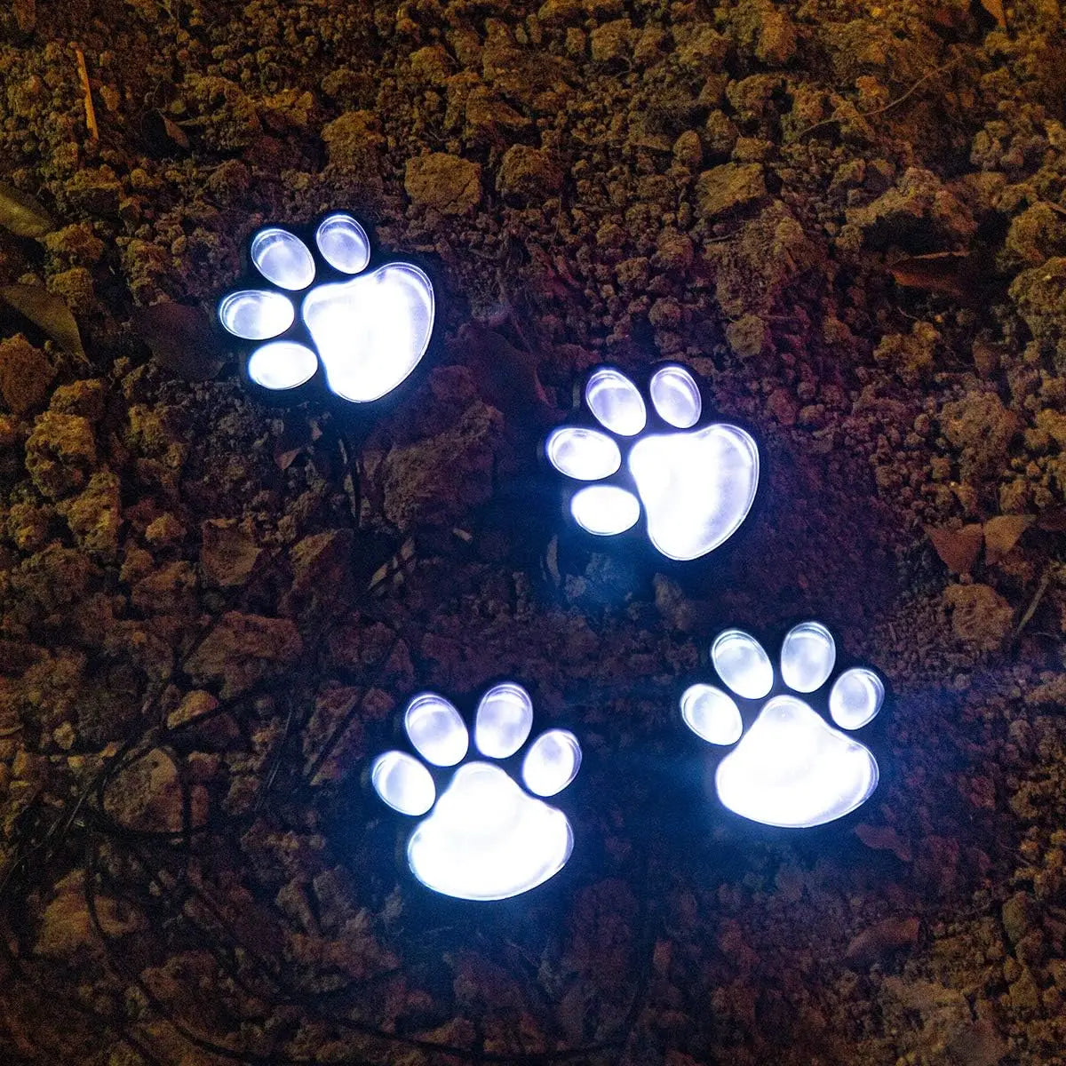 Contemporary Creative Animal Dog Paw Print LED Solar Outdoor Lawn Landscape Light For Garden Cuvalon