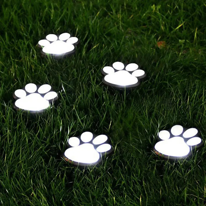 Contemporary Creative Animal Dog Paw Print LED Solar Outdoor Lawn Landscape Light For Garden Cuvalon