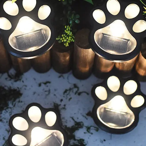 Contemporary Creative Animal Dog Paw Print LED Solar Outdoor Lawn Landscape Light For Garden Cuvalon