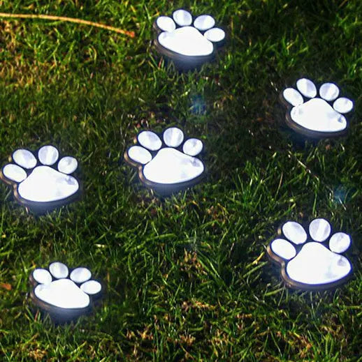 Contemporary Creative Animal Dog Paw Print LED Solar Outdoor Lawn Landscape Light For Garden Cuvalon