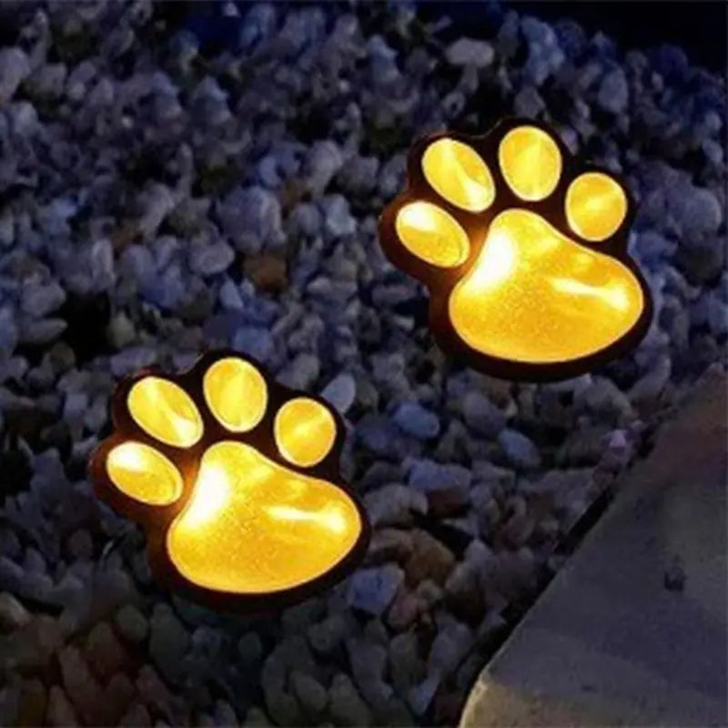 Contemporary Creative Animal Dog Paw Print LED Solar Outdoor Lawn Landscape Light For Garden Cuvalon