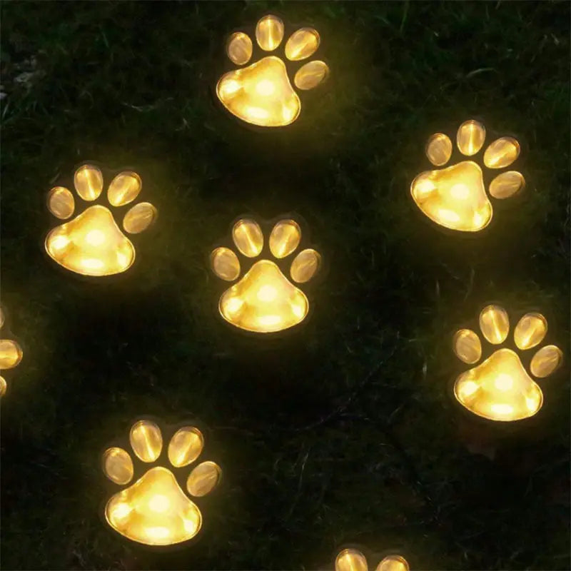Contemporary Creative Animal Dog Paw Print LED Solar Outdoor Lawn Landscape Light For Garden Cuvalon