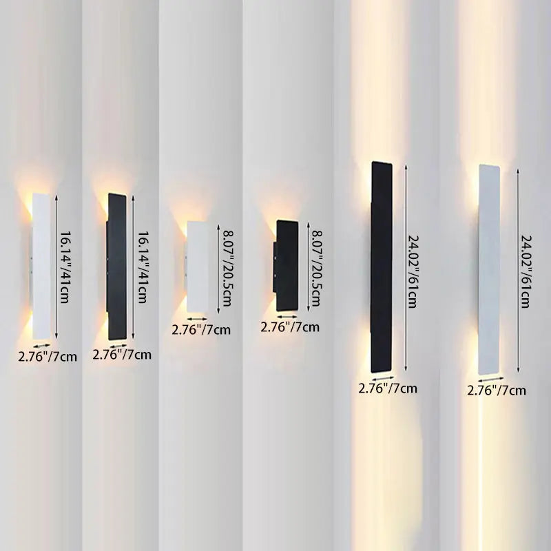 Modern Minimalist Long Strip Aluminum Acrylic LED Waterproof Wall Sconce Lamp For Outdoor Patio Cuvalon