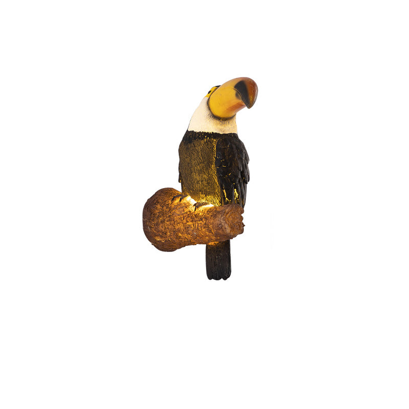 Contemporary Creative Resin Imitation Animal Toucan Owl Waterproof LED Wall Sconce Lamp For Outdoor Patio Cuvalon