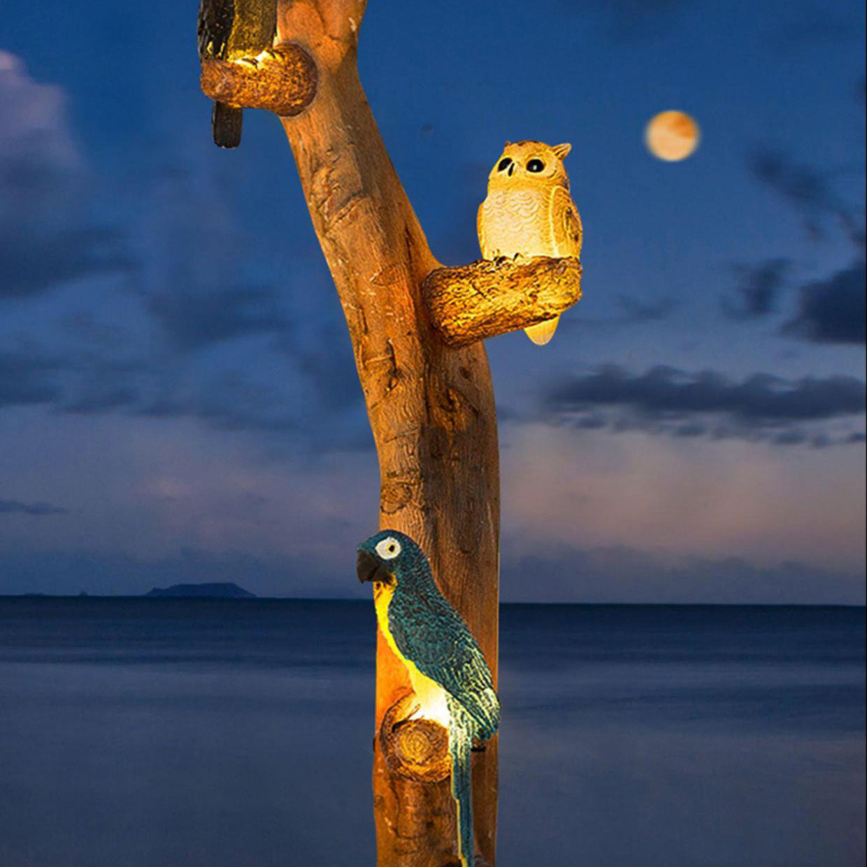 Contemporary Creative Resin Imitation Animal Toucan Owl Waterproof LED Wall Sconce Lamp For Outdoor Patio Cuvalon