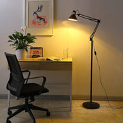Contemporary Scandinavian Retractable Swivel Round Iron 1-Light Standing Floor Lamp For Bedroom Cuvalon