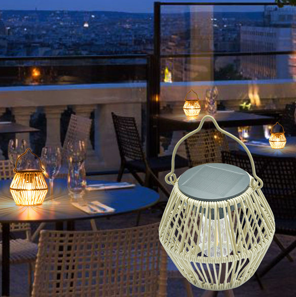 Modern Minimalist Solar Waterproof Lantern Oval ABS Hardware LED Outdoor Light For Garden Cuvalon