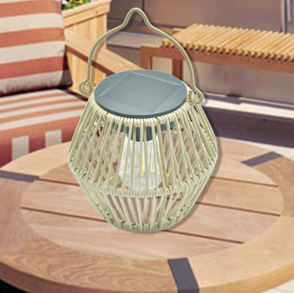 Modern Minimalist Solar Waterproof Lantern Oval ABS Hardware LED Outdoor Light For Garden Cuvalon