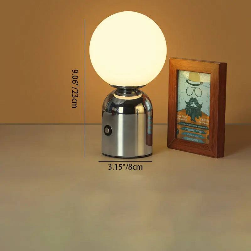Contemporary Scandinavian Round Orb USB Iron Acrylic LED Table Lamp For Bedroom Cuvalon