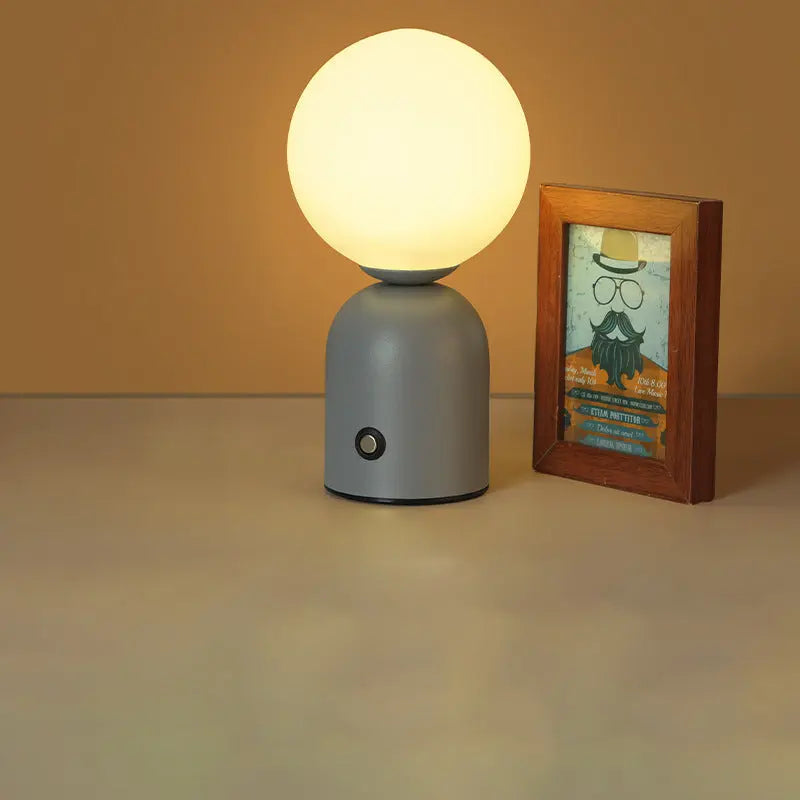 Contemporary Scandinavian Round Orb USB Iron Acrylic LED Table Lamp For Bedroom Cuvalon