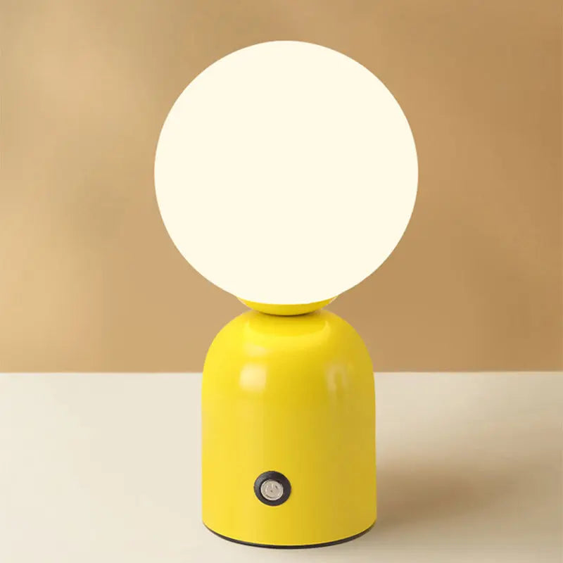 Contemporary Scandinavian Round Orb USB Iron Acrylic LED Table Lamp For Bedroom Cuvalon