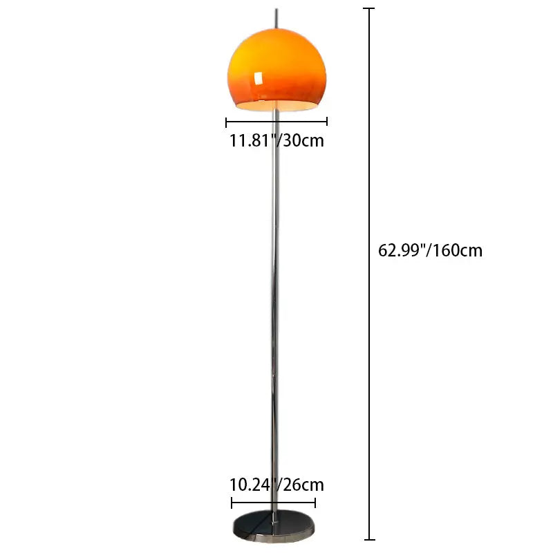 Modern Mid-Century Mushroom Round Iron Acrylic 2-Light Standing Floor Lamp For Living Room Cuvalon