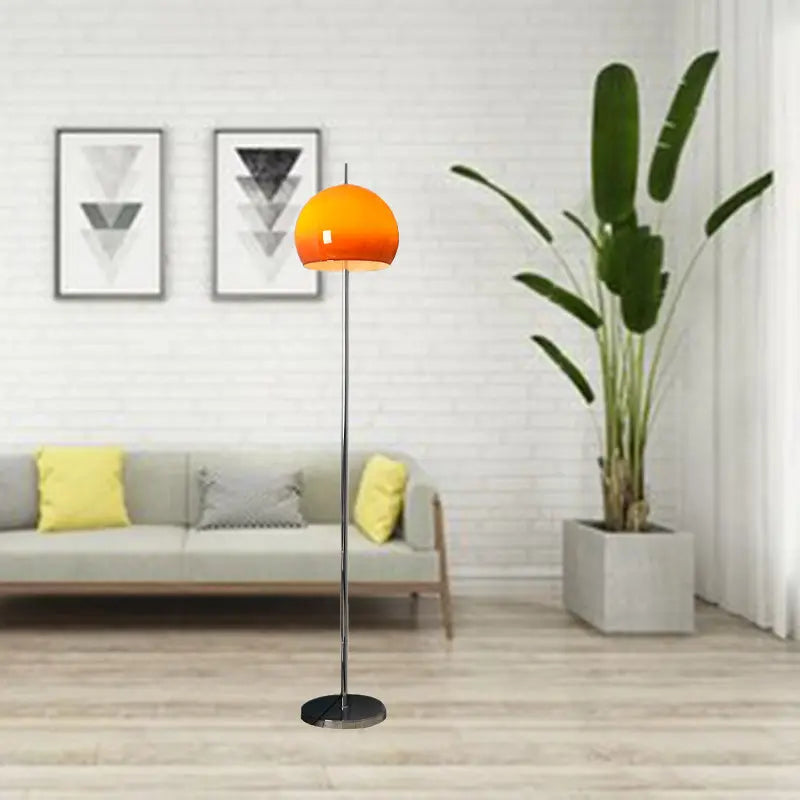 Modern Mid-Century Mushroom Round Iron Acrylic 2-Light Standing Floor Lamp For Living Room Cuvalon