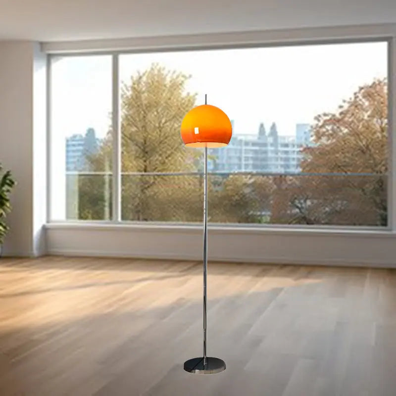 Modern Mid-Century Mushroom Round Iron Acrylic 2-Light Standing Floor Lamp For Living Room Cuvalon