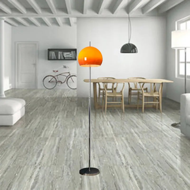 Modern Mid-Century Mushroom Round Iron Acrylic 2-Light Standing Floor Lamp For Living Room Cuvalon