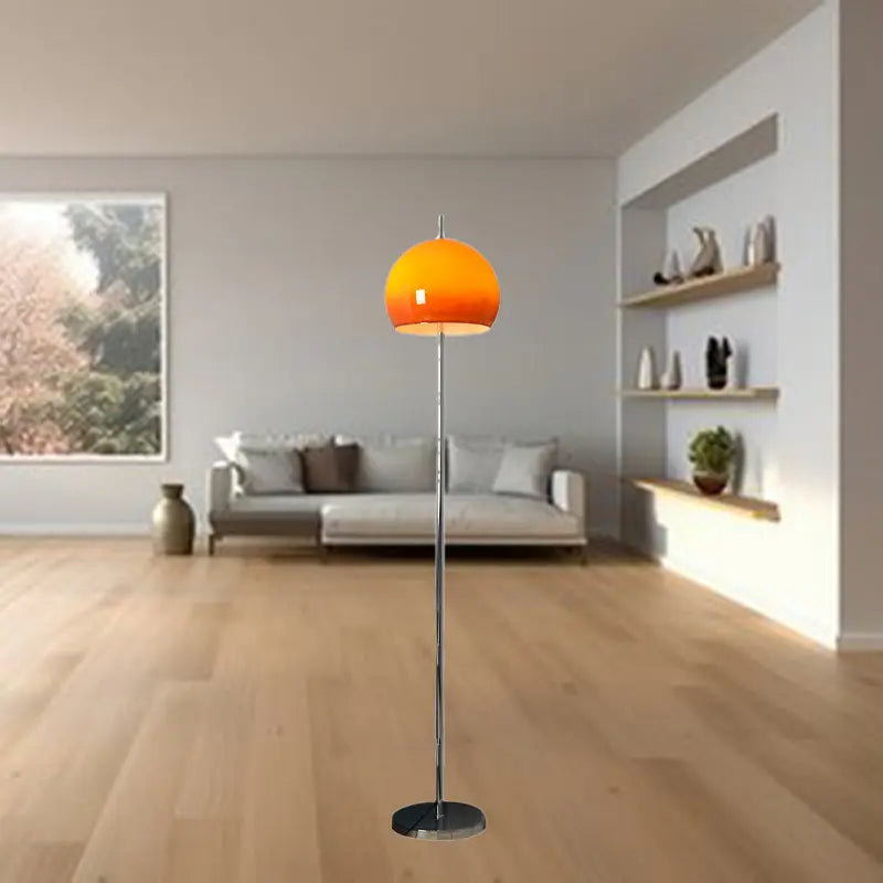 Modern Mid-Century Mushroom Round Iron Acrylic 2-Light Standing Floor Lamp For Living Room Cuvalon