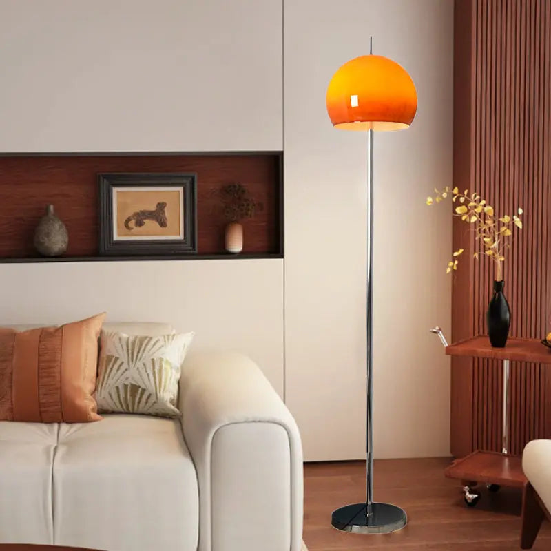Modern Mid-Century Mushroom Round Iron Acrylic 2-Light Standing Floor Lamp For Living Room Cuvalon