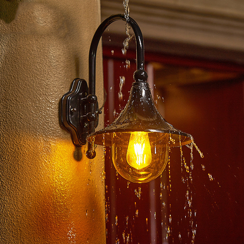 Contemporary Industrial Waterproof Horn Shape Round Cone Aluminum Acrylic 1-Light Wall Sconce Lamp For Outdoor Cuvalon
