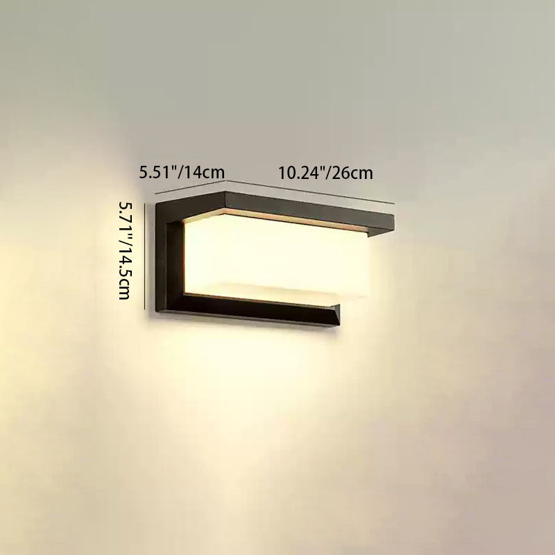 Modern Minimalist Waterproof Rectangle Oval PC Aluminum LED Wall Sconce Lamp For Outdoor Cuvalon