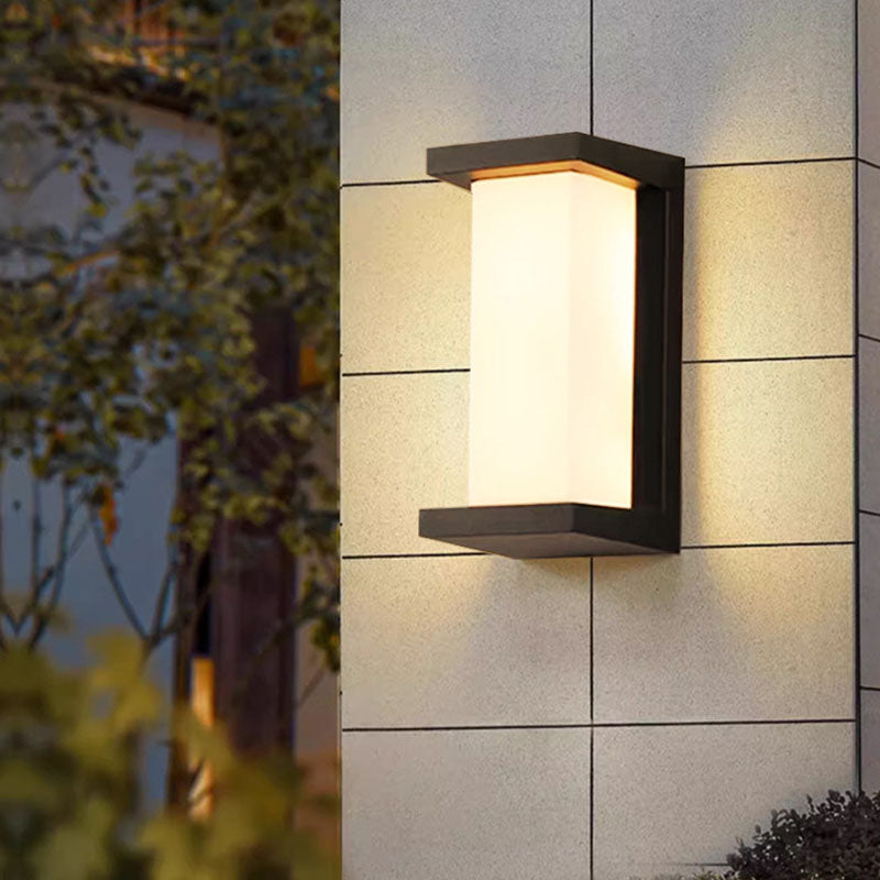 Modern Minimalist Waterproof Rectangle Oval PC Aluminum LED Wall Sconce Lamp For Outdoor Cuvalon